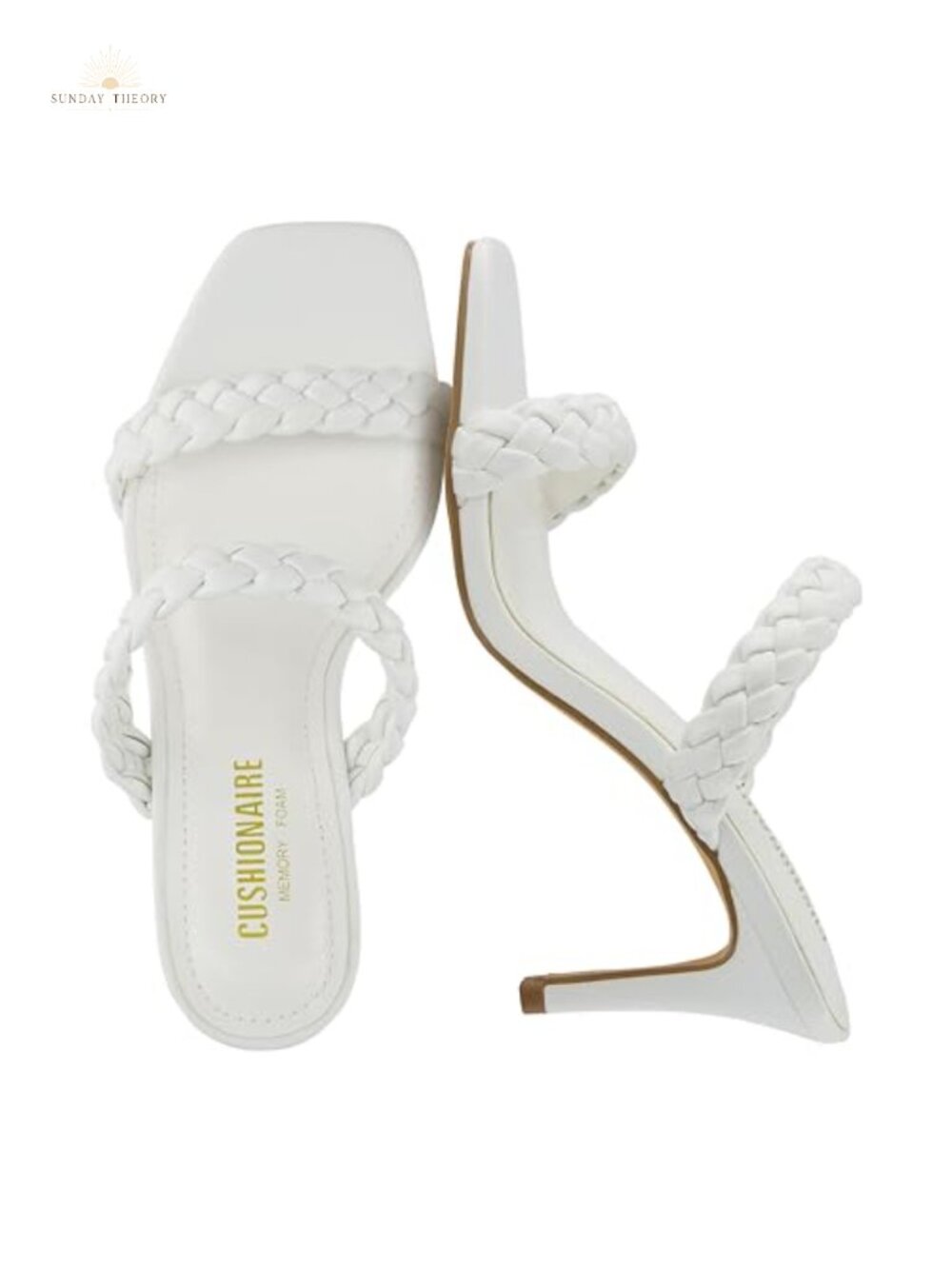 Women's Braided Sandals 2.75in Heel Slip On Square Toe Faux Leather